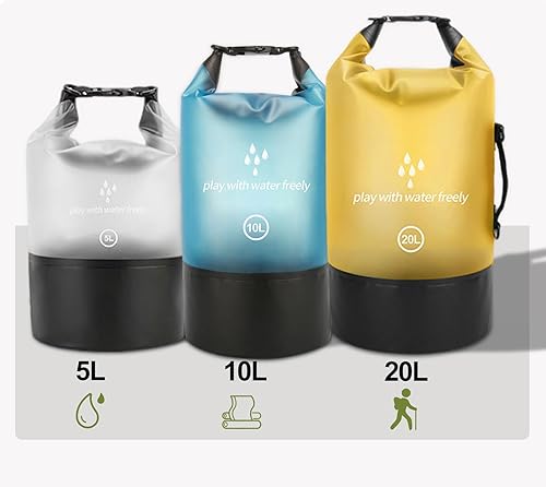 Miniatura 6 de Bolsa seca impermeable para mujeres y hombres, 5L10L20L, ligera, pequeña, bolsa de almacenamiento para kayak, flotación, barco, campamento, tabla