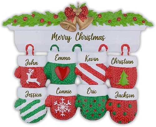 Miniatura 1 de Adornos colgantes personalizados para árbol de Navidad, medias de Navidad, adornos de madera colgantes para árbol de Navidad con 2 a 8 nombres