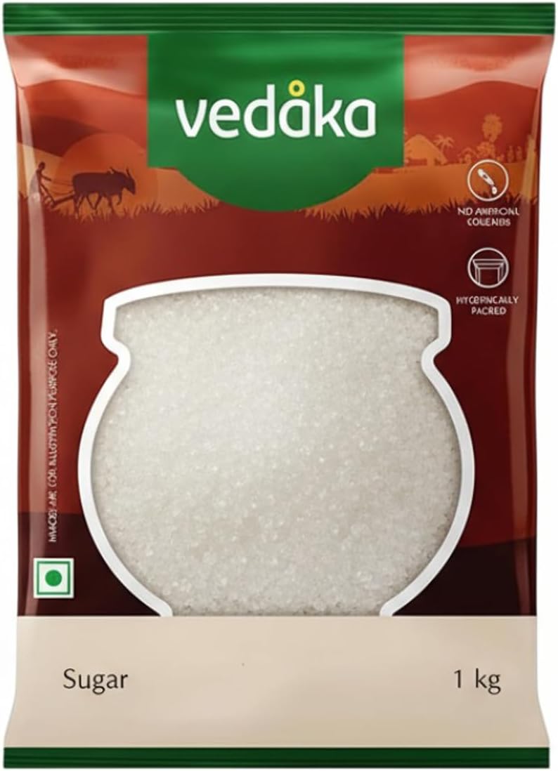 Amazon Brand - Vedaka Popular Sugar (Small Crystals), 1 kg