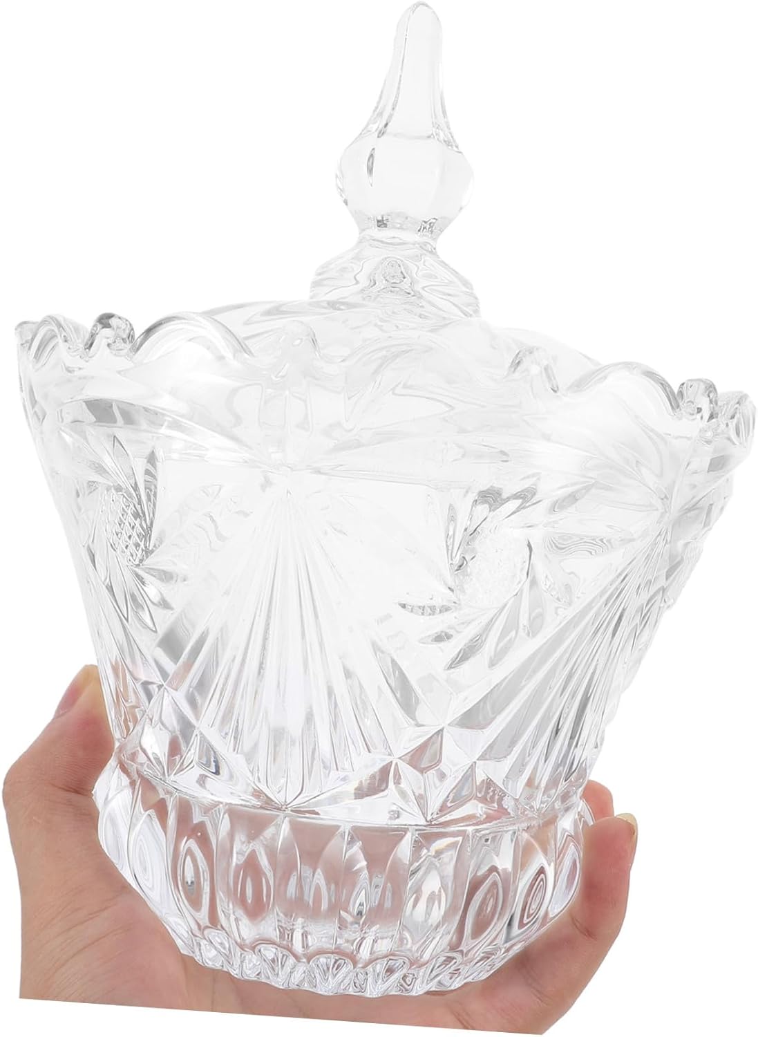 ABOOFAN Glass Candy Dish Lid Storage Bowl for Elegant Decorative Jar for Home Office Wedding and Special Occasions