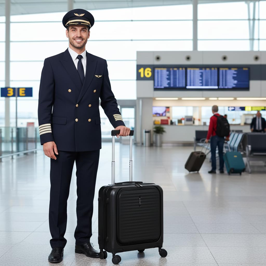 Movom Dayton Walizka kabinowa czarna twarda ABS zamek TSA 39,2 l 3,14 kg 4 podwójne koła bagaż ręczny wykonany z ABS, lekki i wytrzymały materiał. Joumma Bags, Czarny (Black), S, walizka pilotażowa