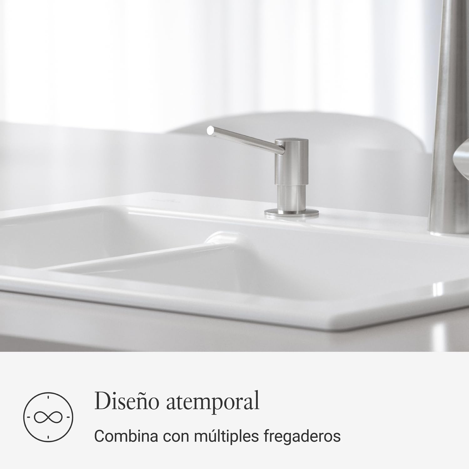 Villeroy & Boch VB-9236 20 LC, Dispensador de jabón, Brushed steel