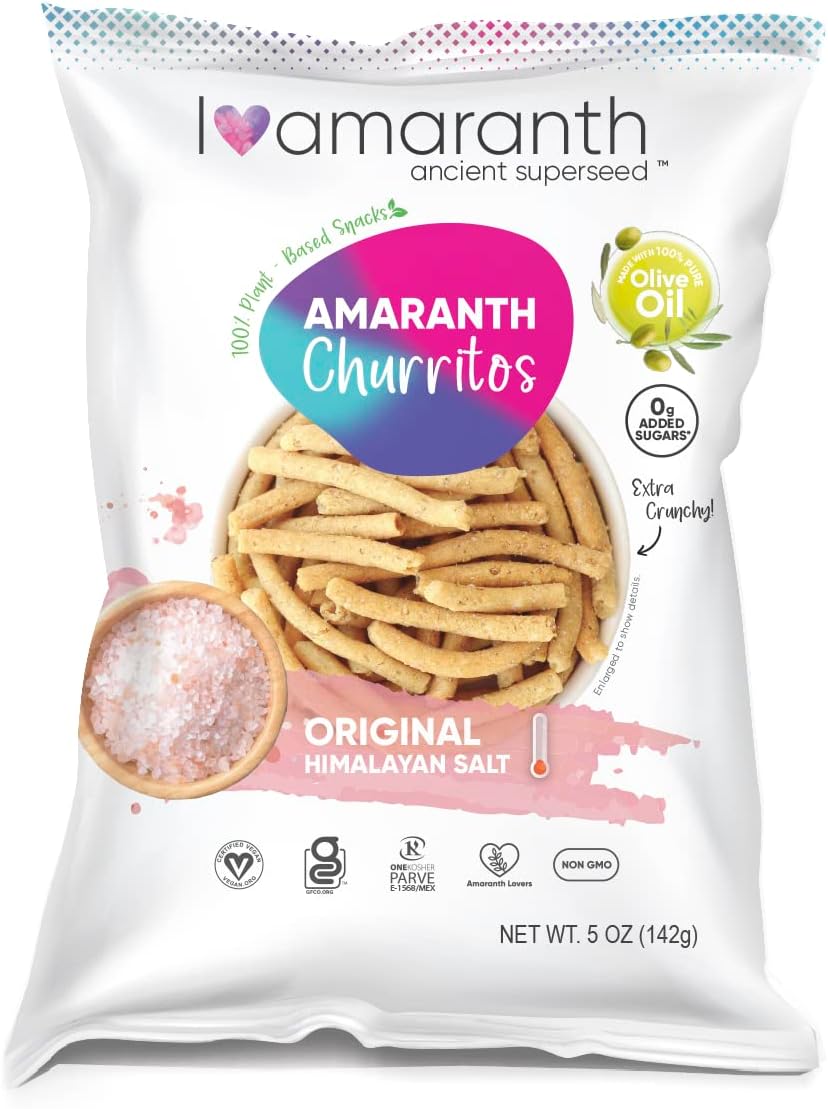 I AM(ARANTH) - I Amaranth Churritos - Natural Himalayan Salt Chips, Healthy Snacks, Vegan Chips Gluten Free Pack 3