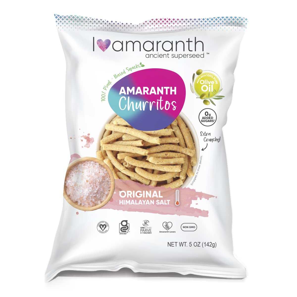 I AM(ARANTH) - I Amaranth Churritos - Natural Himalayan Salt Chips, Healthy Snacks, Vegan Chips Gluten Free Pack 3