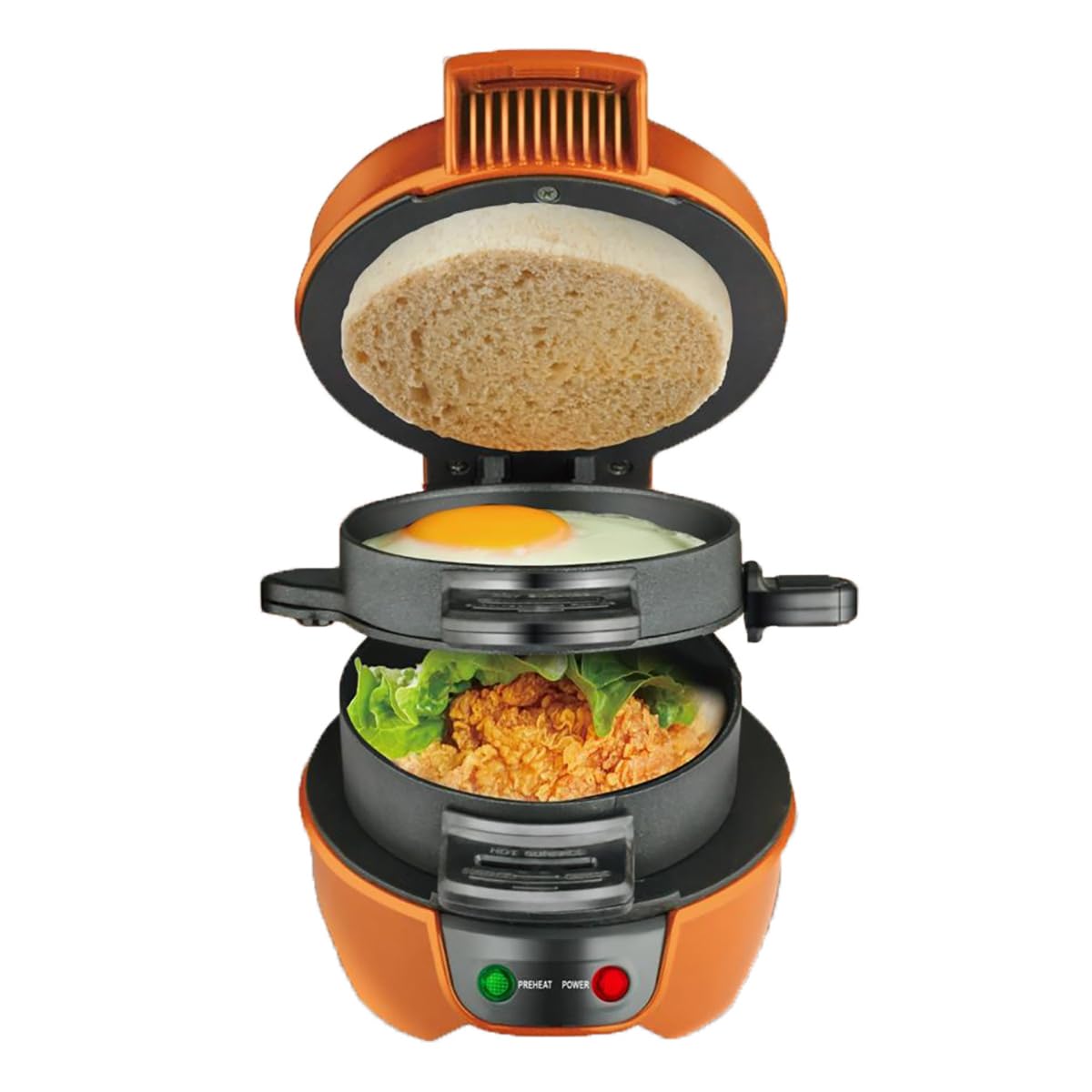 Sandwichera eléctrica para desayuno, mini máquina portátil para hacer hamburguesas, sandwichera a la parrilla con placas de cocción antiadherentes fáciles de limpiar, hace sándwiches