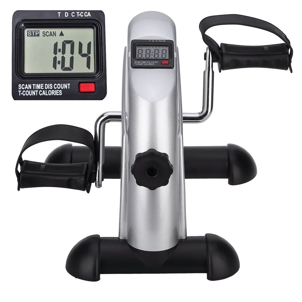 himaly Mini Vélos d'appartement, Accueil Pédales de Rééducation, Vélo d'exercice à Pédalier Bras Jambe Compact, Pedalier d'appartement, Statique Vélo Stationnaire, Écran LCD, Résistance Réglable