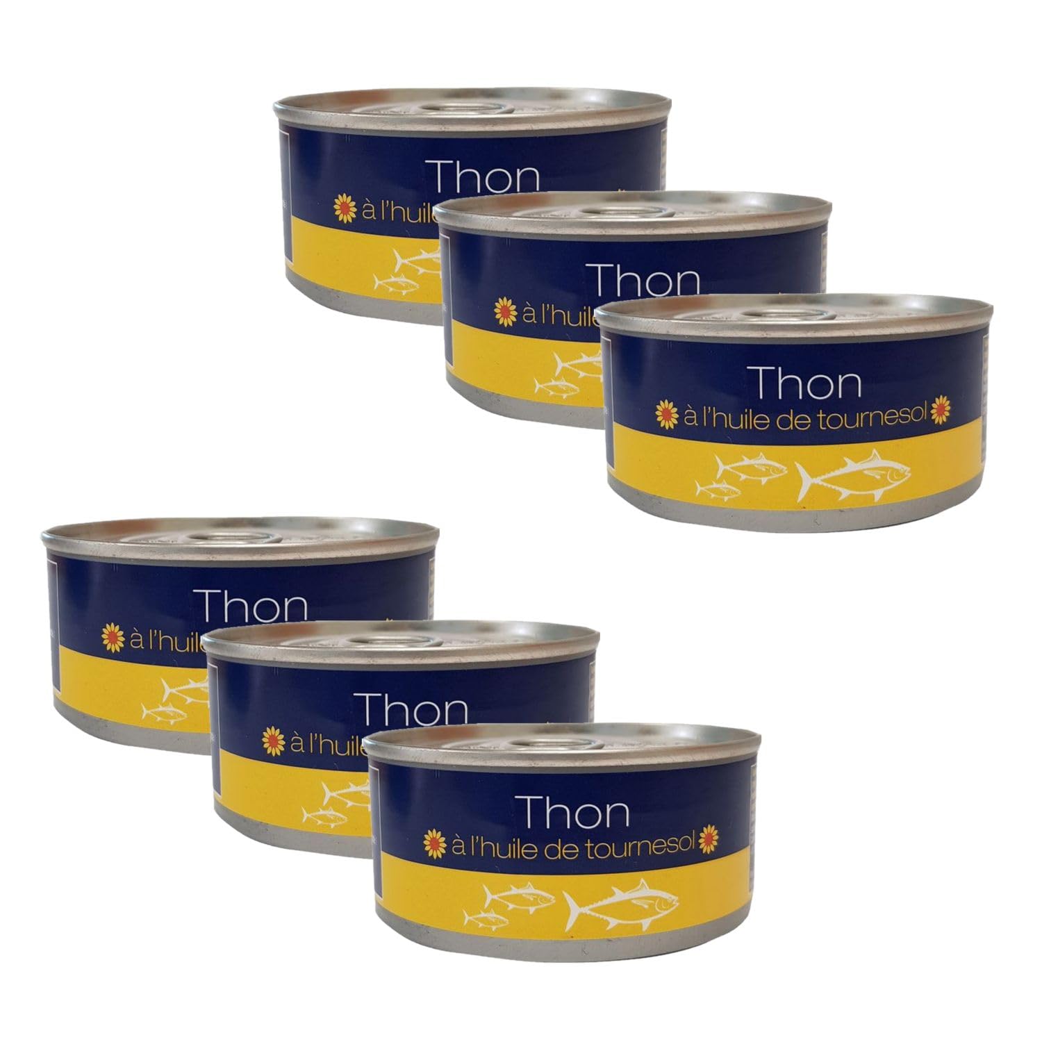 Lot 6x Thon entier à l'huile de tournesol - boîte 160g