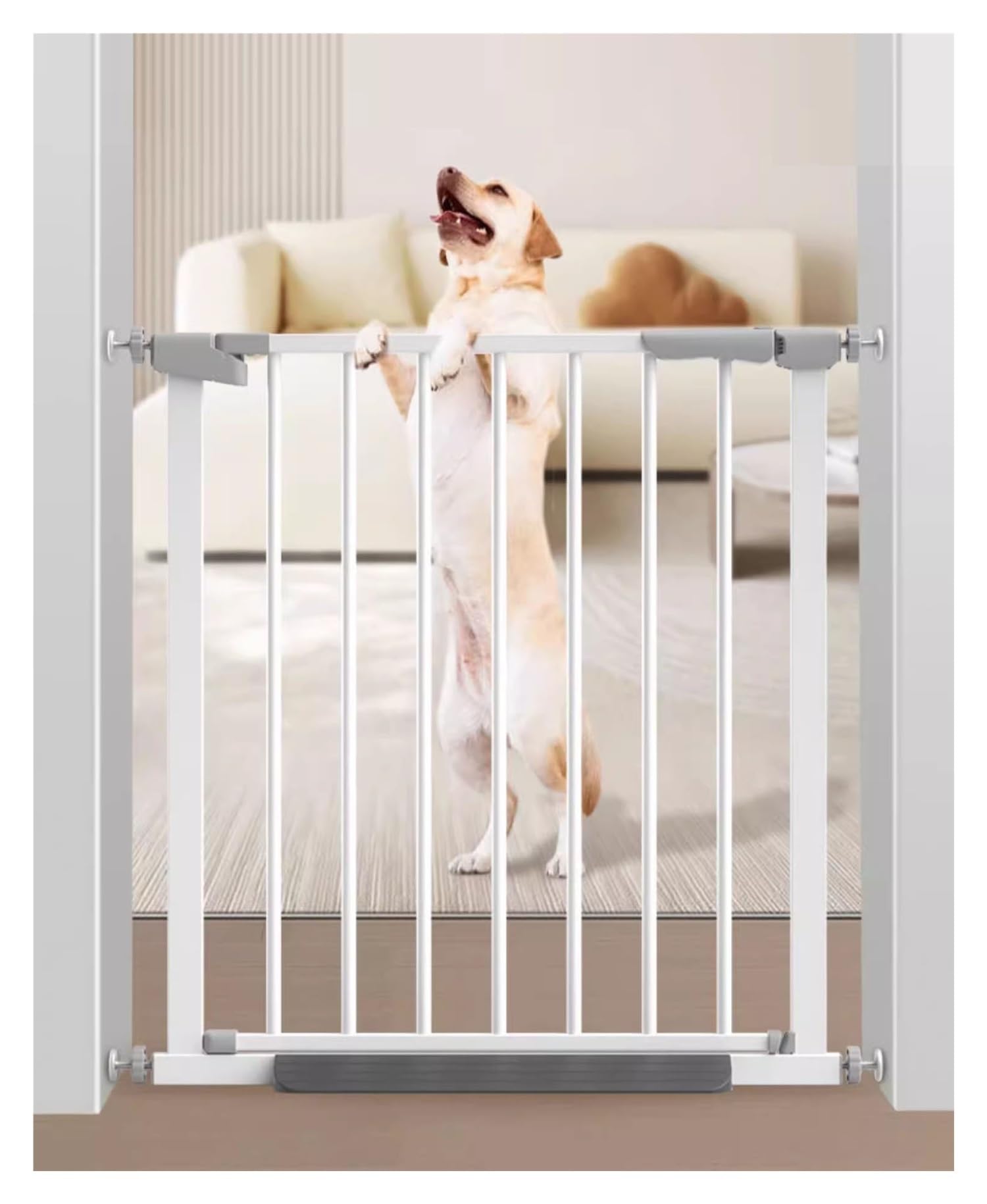 Barrière pour chien anti-franchissement ajustable 133-140 cm pour interdire l'accès escalier