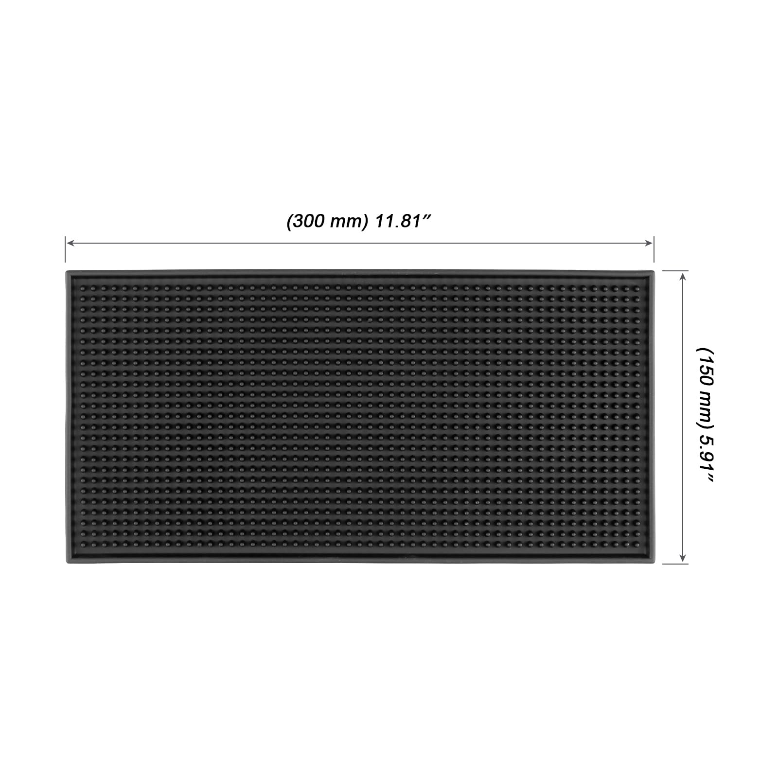 MOUYAT 8 tappetini da bar in PVC, 15,2 x 30,5 cm, colore nero, per cucina, piano di lavoro, hotel