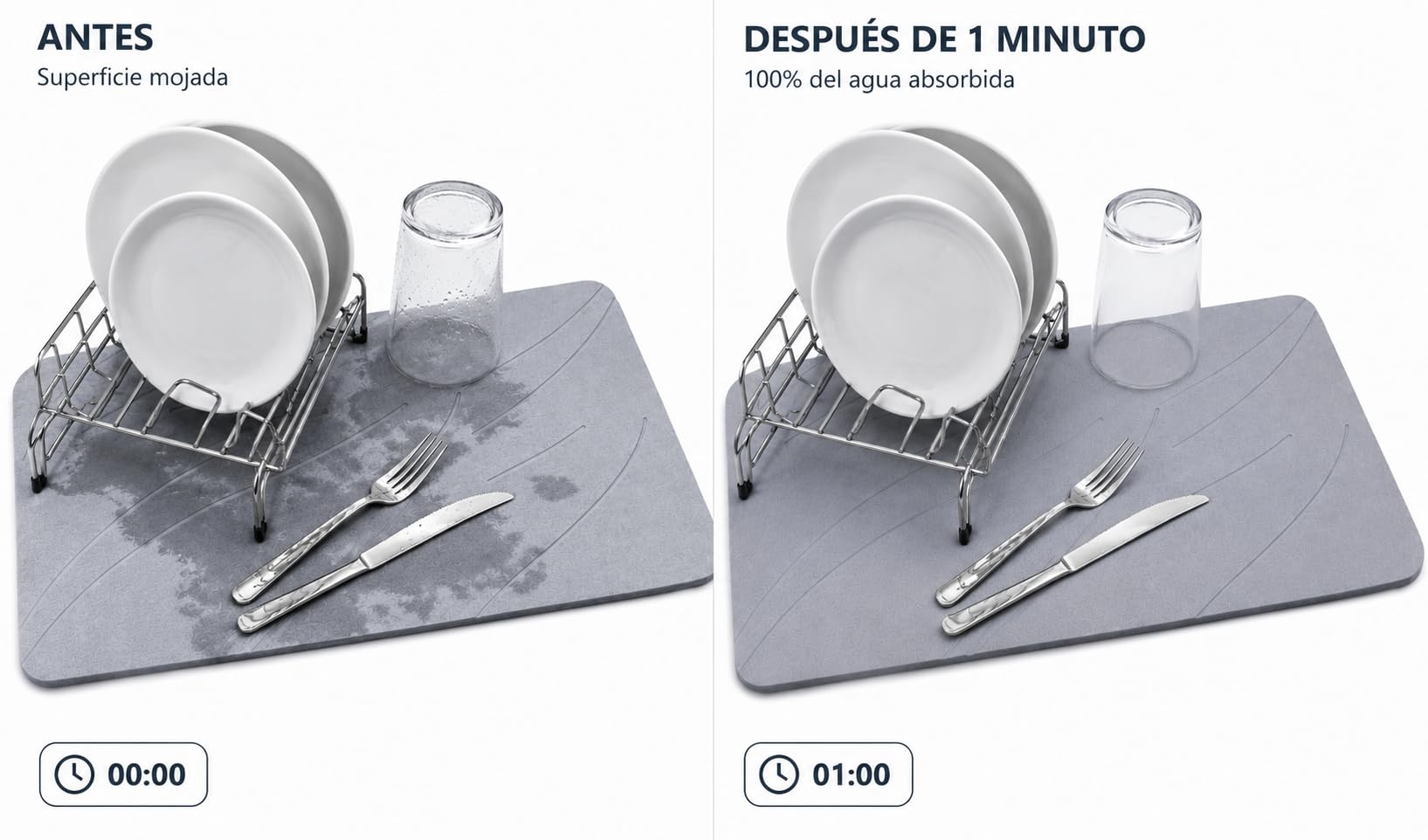 Alfombra Diatomita Baño | ZenStone Duo Pack 2 Tamaños | Secado Rápido, Alta Absorción, Antideslizante, Antibacteriana | Incluye Lija