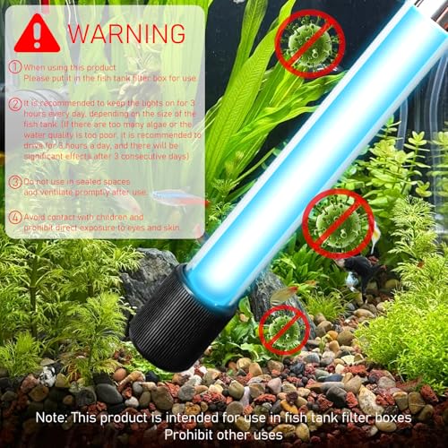 Aquarium UV Sterilisator Lampe mit Timer 13W: Aquarien UV Licht Wasserklärer gegen Algen & Bakterien – UV Licht für Filterbecken, Teich, Pool, Aquarien – UVC Reinigungslampe für klares Wasser