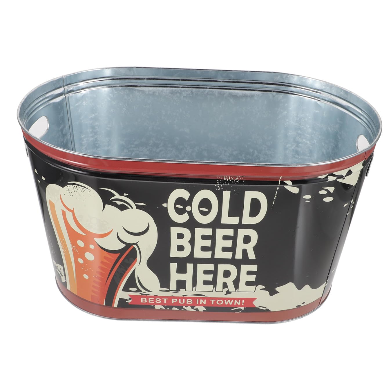 Ipetboom Cubo Metálico Grande para Hielo con Asa Resistente Arañazos y Abrasión para Enfriar Cerveza Vino y Bebidas Fiestas Campamentos y Bares