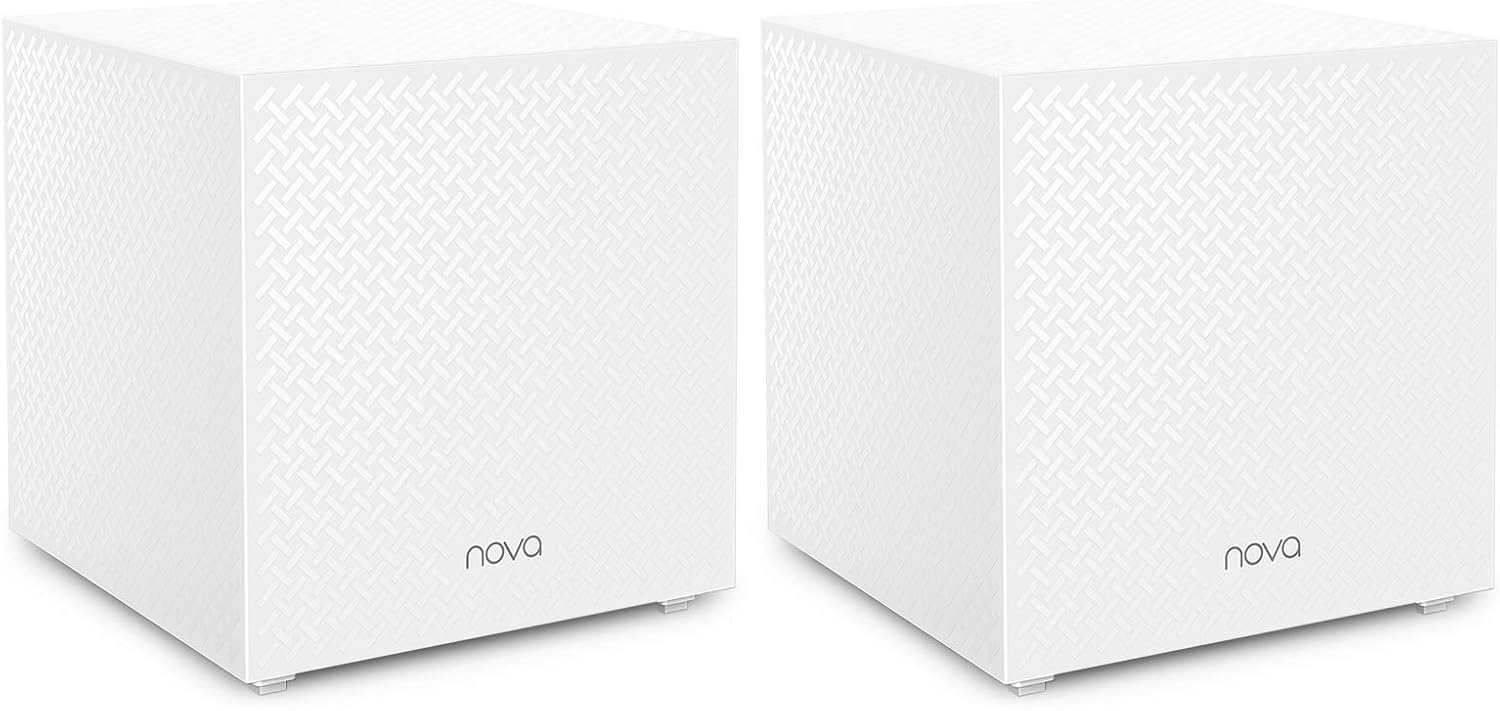 Tenda Nova Mesh WiFi System MW12 - Tri-Band AC2100 Whole Home Mesh Router - Covers up to 4000 sq.ft - Gigabit Mesh Network for 100+ Devices - 3 Gigabit Ports - 2-Pack