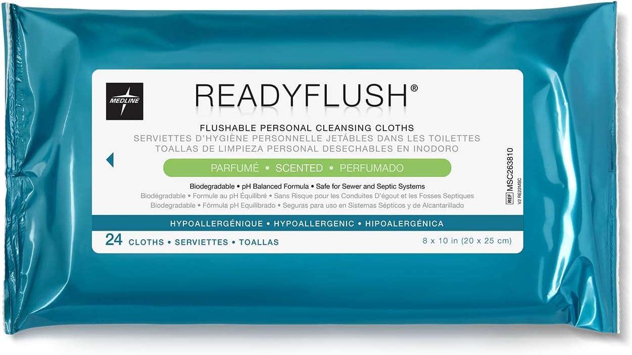 Readyflush Wipes Scented, 8"x12"