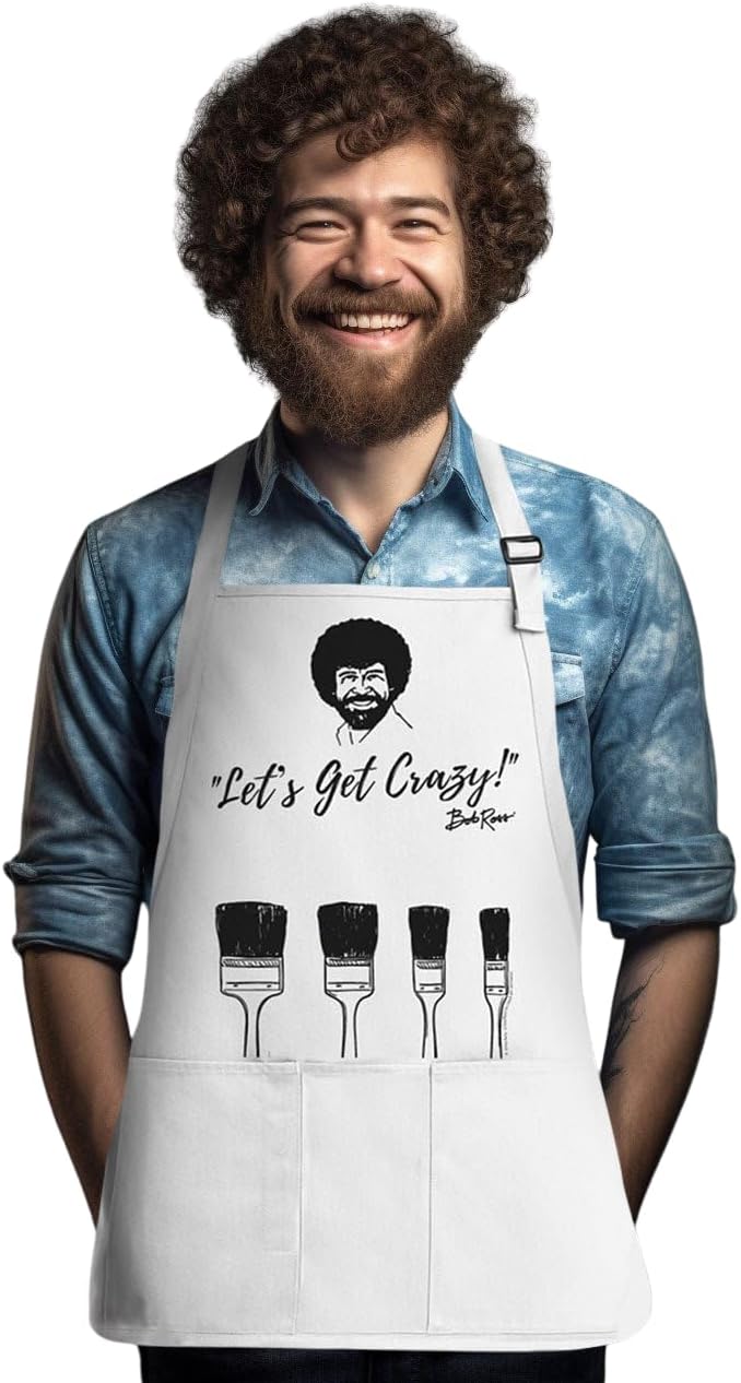 Bob Ross "Let's Get Crazy" Apron