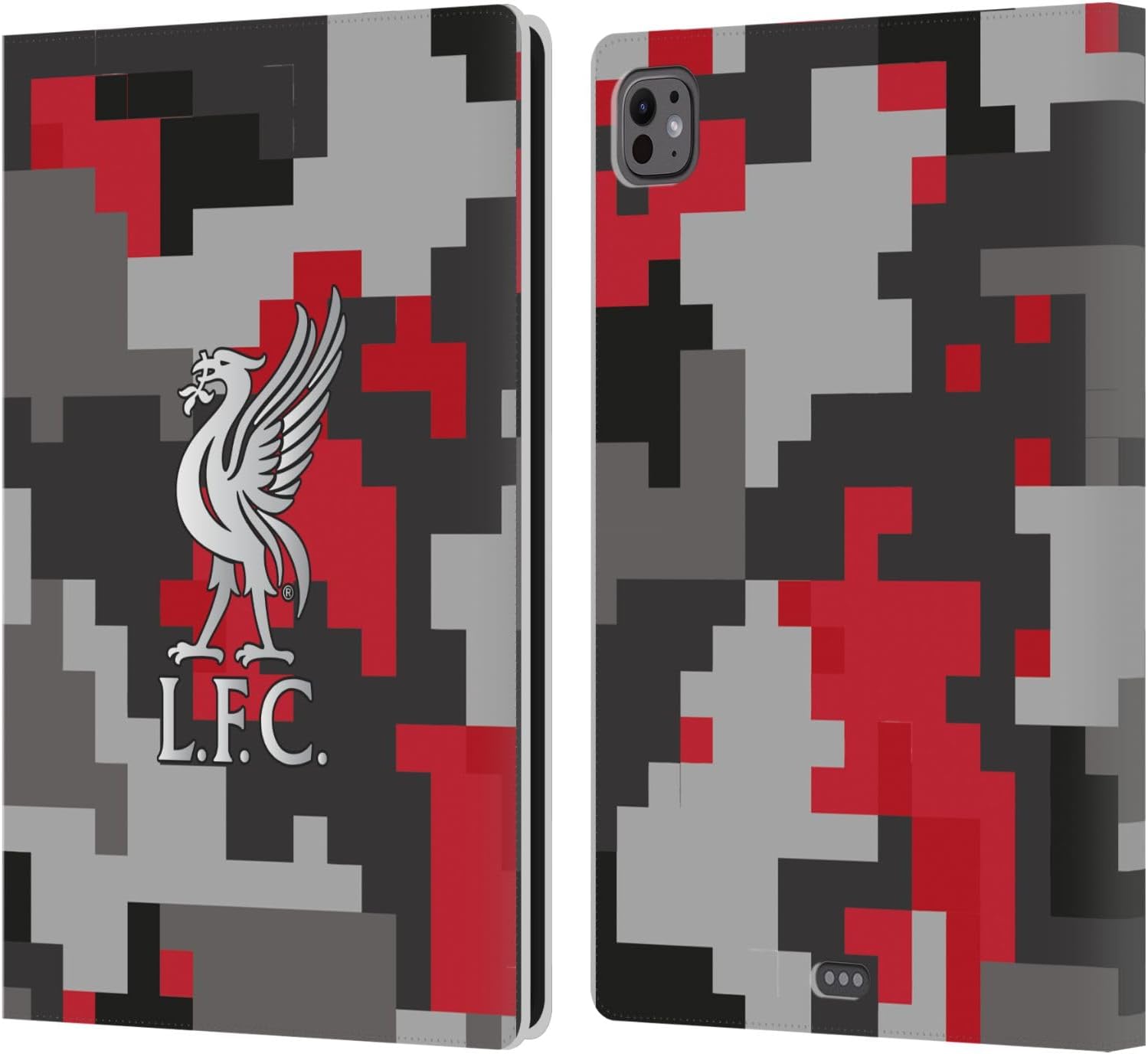 Head Case Designs Officially Licensed Liverpool Football Club Home Red Crest Digital Camouflage Leather Wallet Case Compatible with Apple iPad Air 11 2020/2022/2024/2025