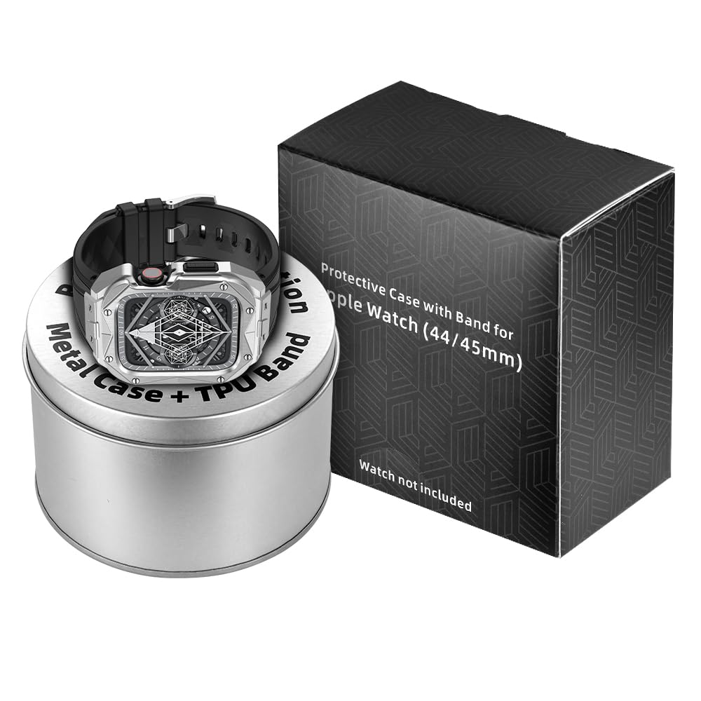 SAAWEE Kit de modification de boîtier de montre en caoutchouc, pour Apple Watch Series 9/8/7/SE/6 5/4/45 mm/44 mm, 40MM, Agate
