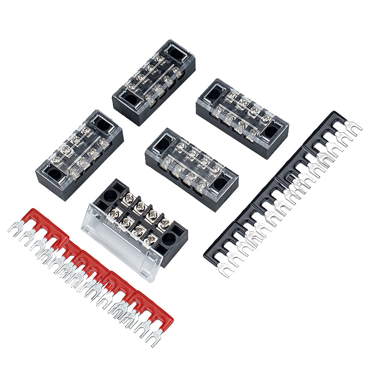 Buy 5 Sets Terminal Blocks, 4/5/6/8/10/12 Positions 600V 15A Dual Row