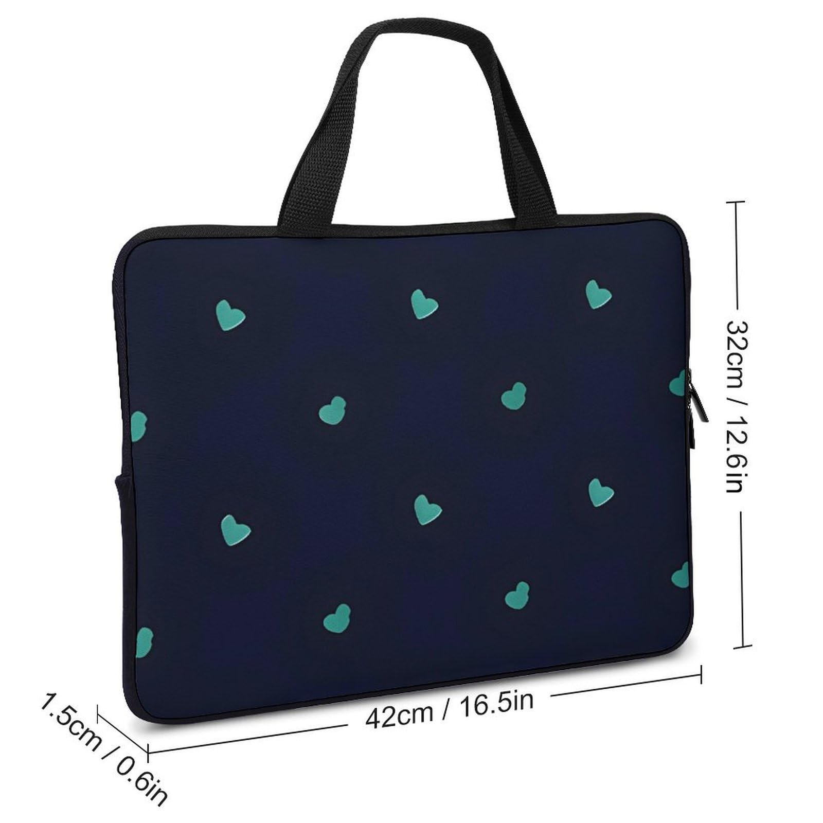Jolie housse pour ordinateur portable de 17 pouces avec fond bleu, sac de protection pour ordinateur portable avec dragonne