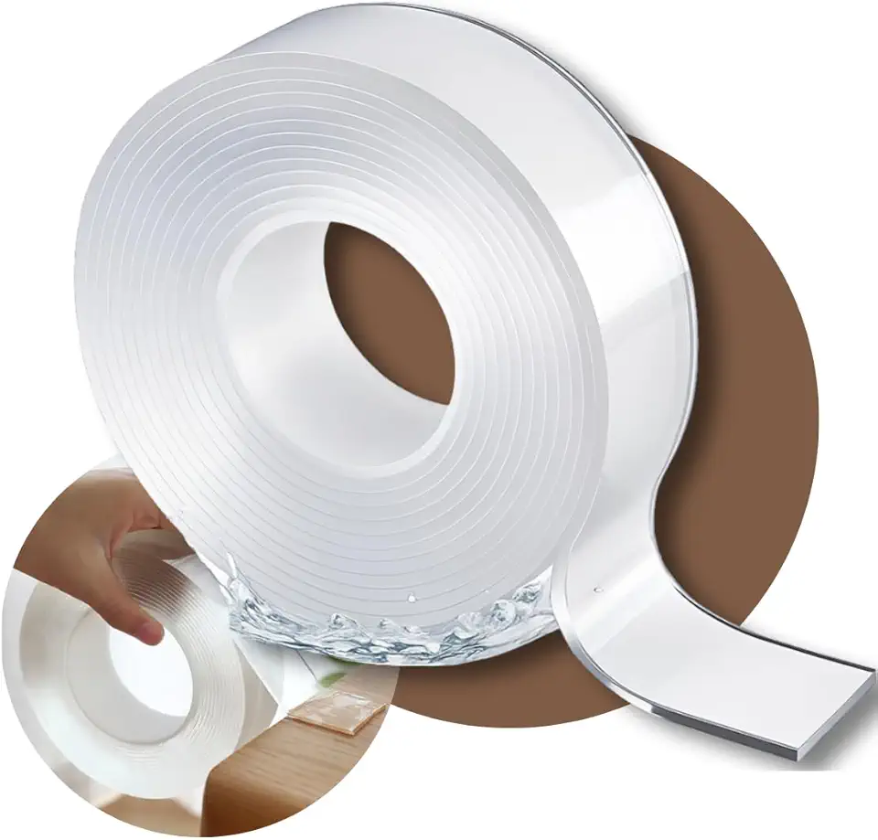 Fita Dupla Face Nano Mágica Transparente 3M – Ultra Adesiva, Reutilizável, Lavável, Sem Resíduos, Multiuso para Vidro, Parede e Madeira – Qualidade Premium LNSTORE