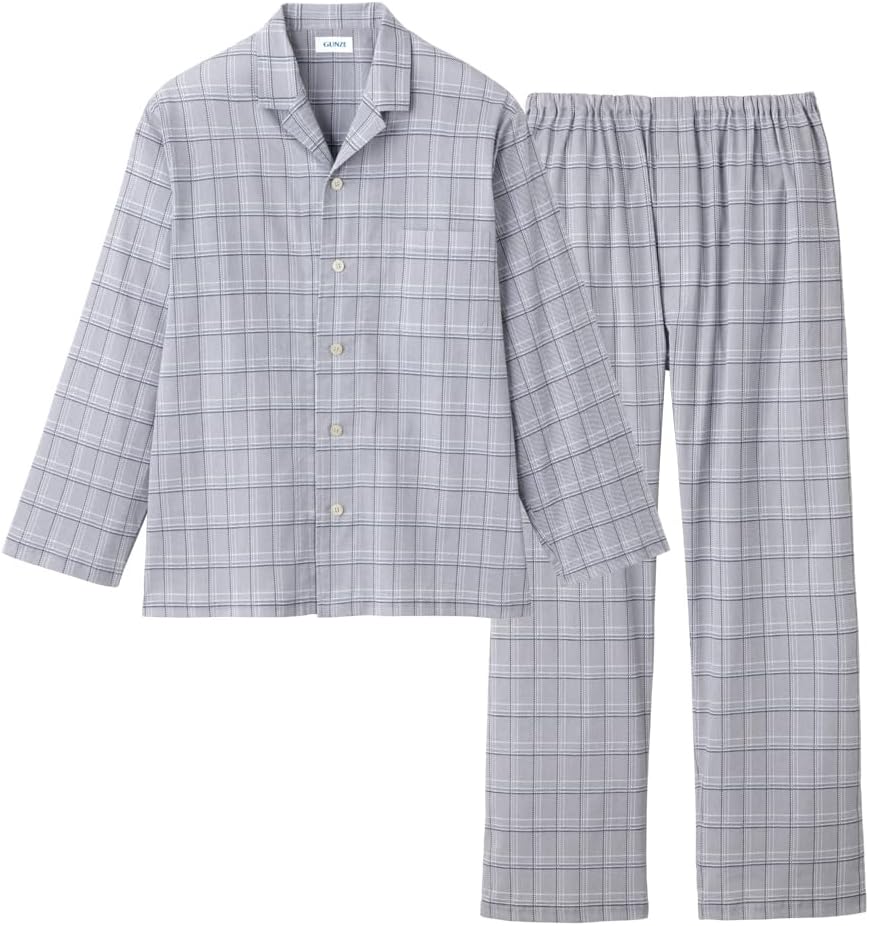 Amazon | [グンゼ] パジャマ 長袖長パンツシャツ(前あき) ピケ楊柳