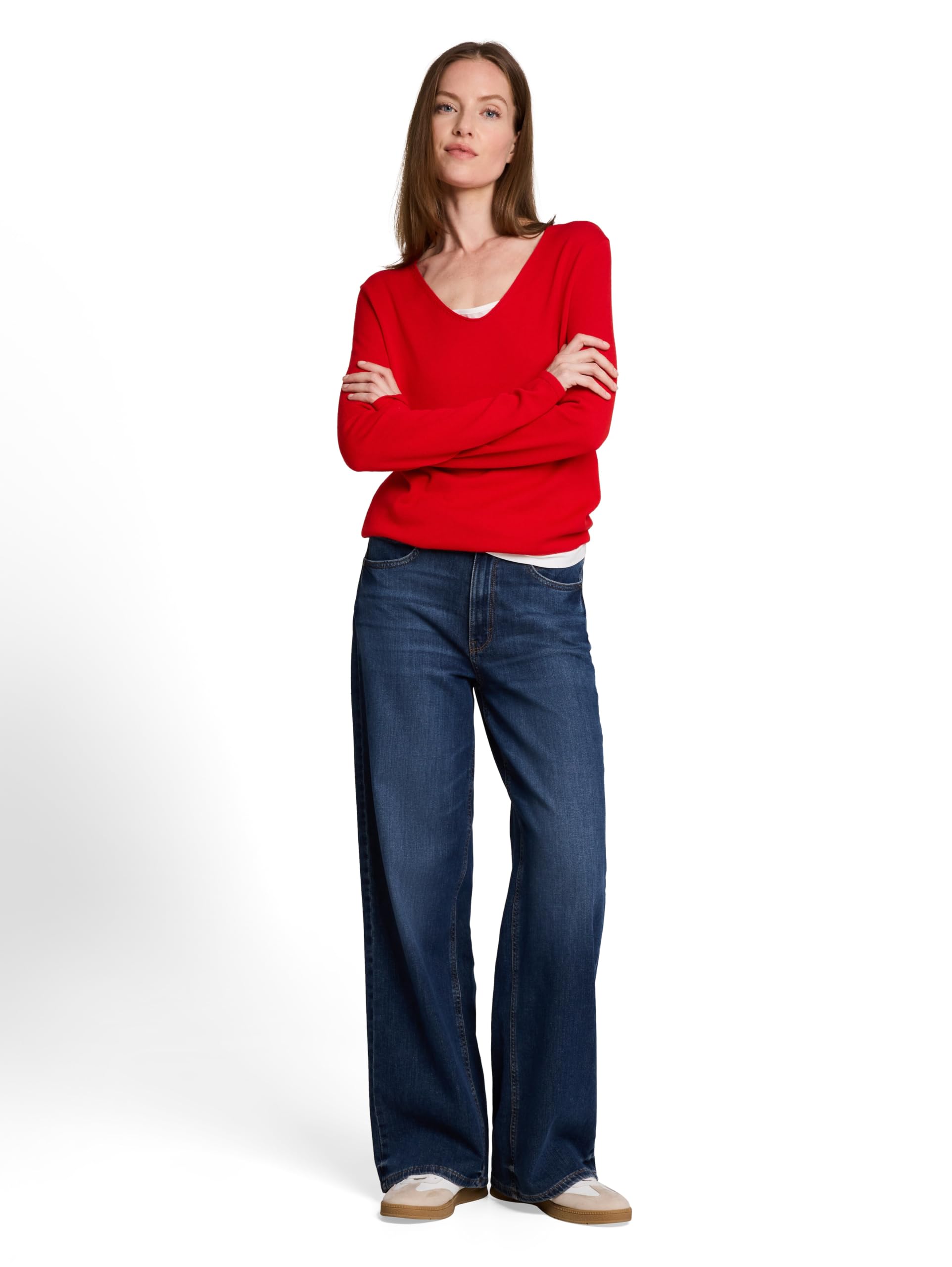TOM TAILOR Damen Strickpullover mit V-Ausschnitt – Ansicht 2