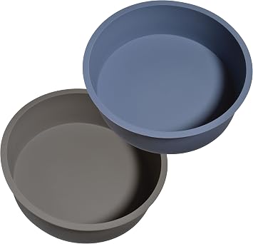 Round Silicone Cake Pans, Set of 2, Non-Stick Mold for Baking 6" Set