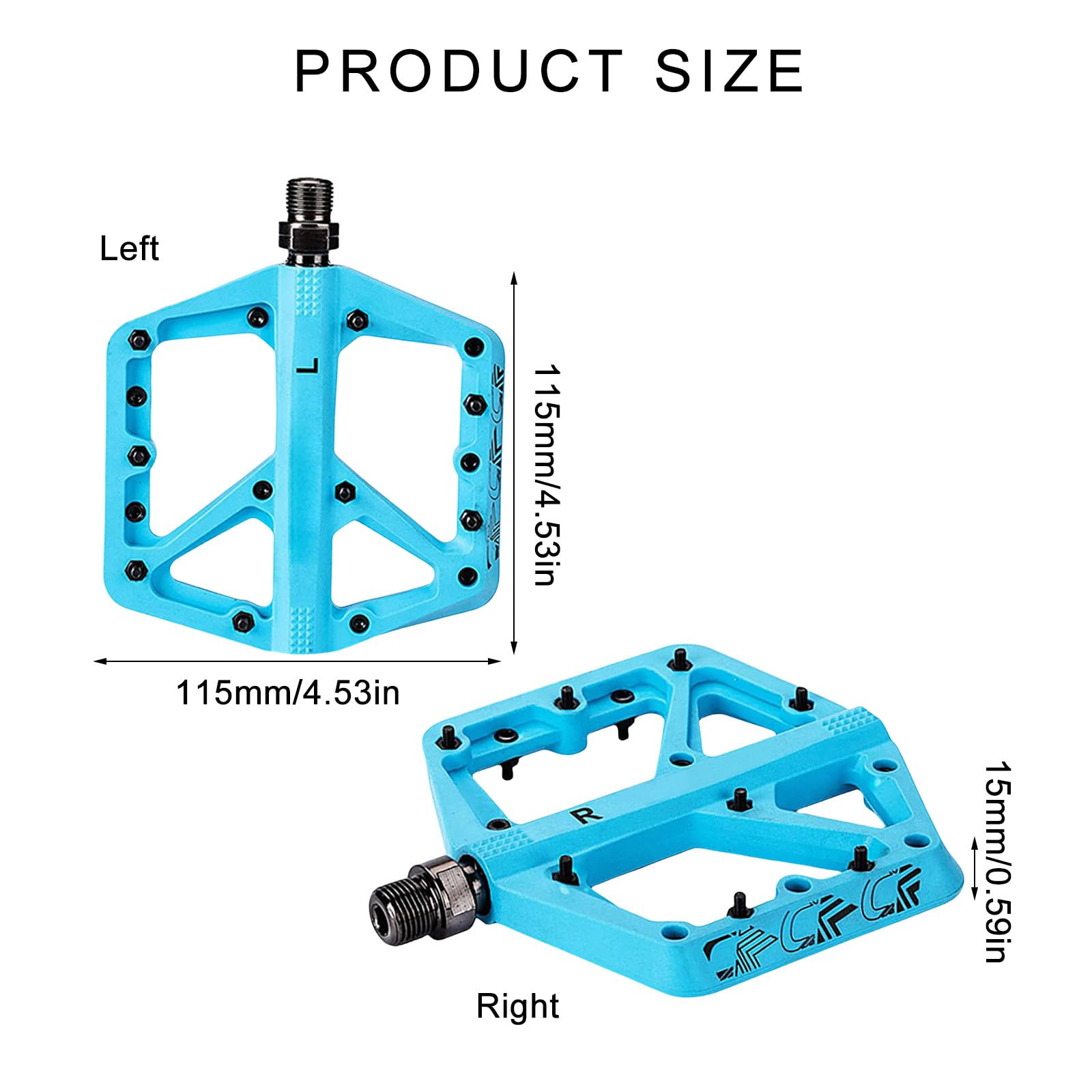 Generisch Pedali per mountain bike, con ampia piattaforma antiscivolo, in nylon, con cuscinetti sigillati da 9/16", adatti per ciclismo da strada ergonomici