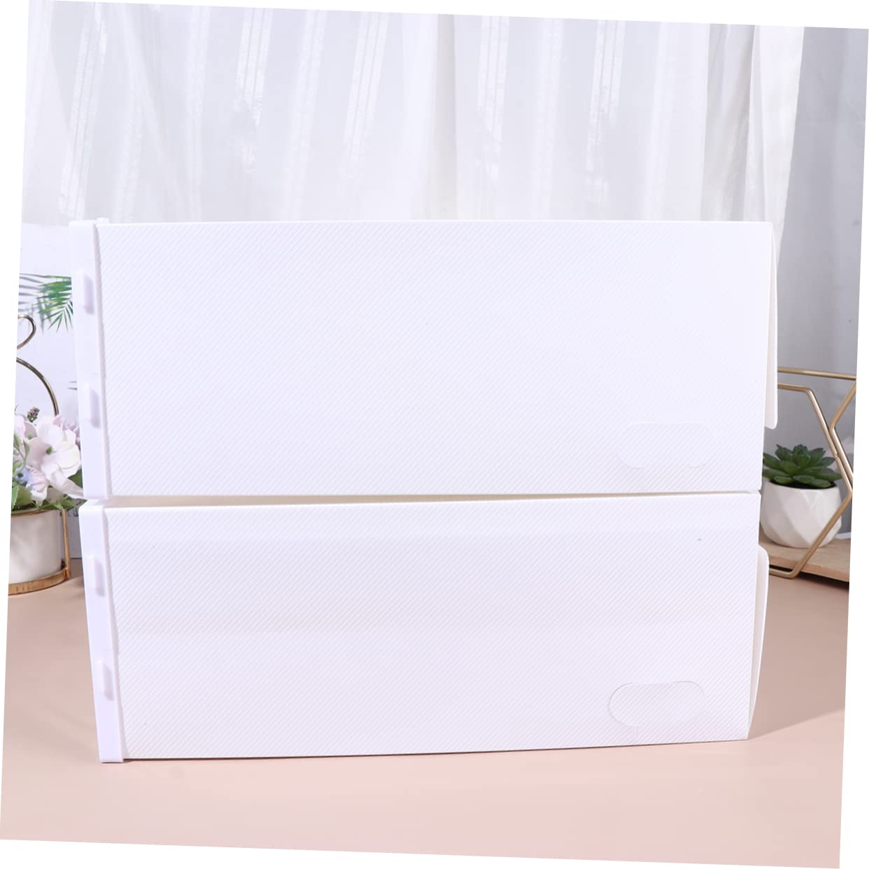 Ciieeo 6pcs Transparent Shoes Box Organizer Thicken Drawer Type Shoe Display Box for Sneakers High Heels Boots Material Scratch Design for Closet Storage