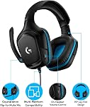 Casque de jeu filaire Logitech G432, son surround 7.1, DTS Headphone:X 2.0, haut-parleurs audio de 50 mm, USB et prise 3,5 mm, microphone flip-to-mute, PC (Similicuir) - Noir