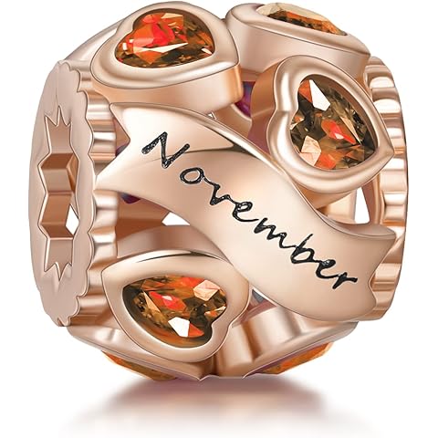 NINGAN Birthstone Charms 925 Sterling Silver Love Heart Openwork Bead for Charm Bracelets and Necklaces with 5A Cubic Zirconia, Birthday Mothers Day Jewelry Gifts Women