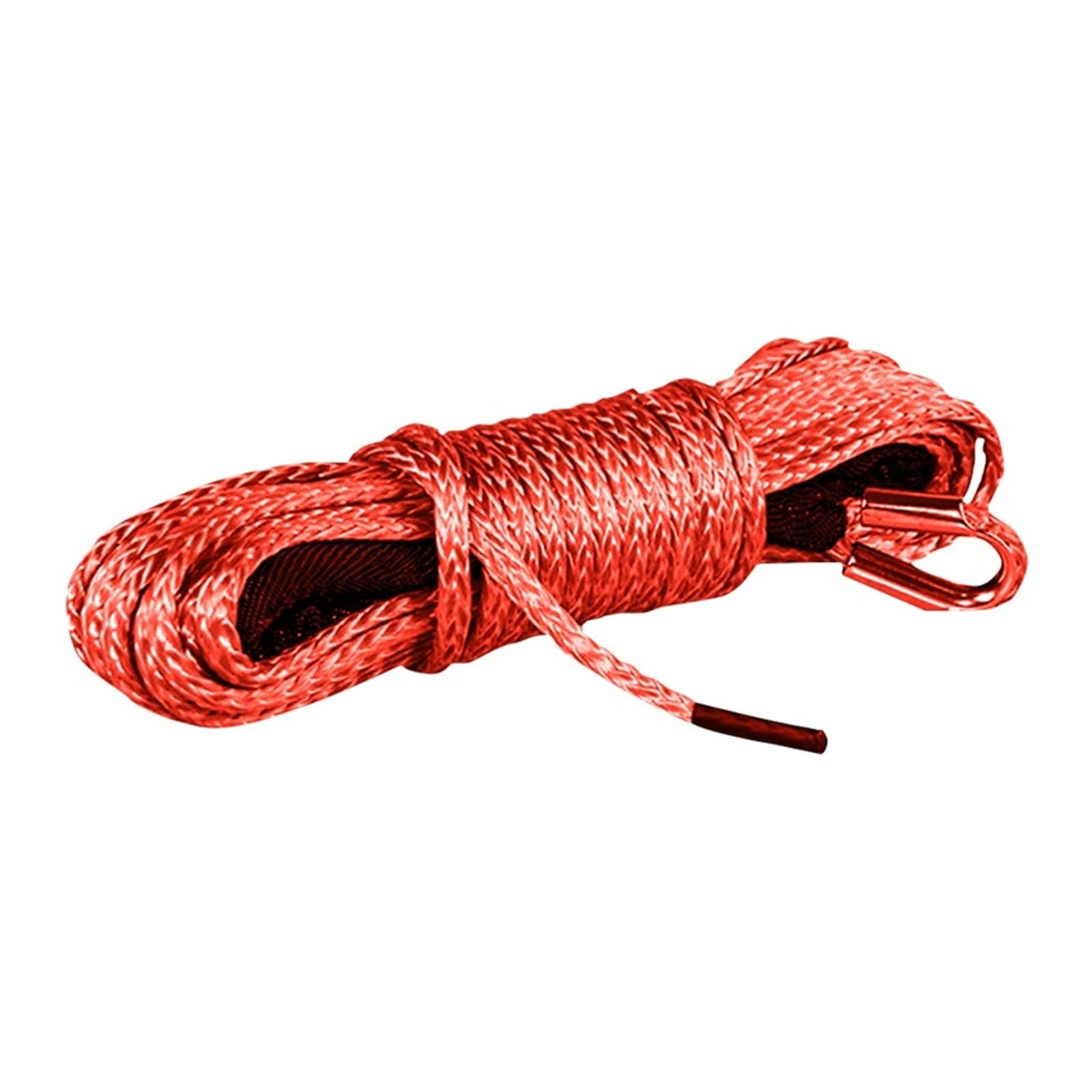 Edede Rosso Winch Rope, 15M Towing Winch Cable Rope String Line Synthetic Fiber 7000Lbs For Off Road 4Wd Truck Boat Suv Synthetic Winch Towing Rope(Rosso)