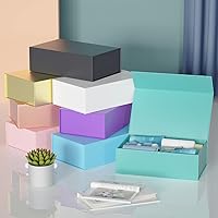 Vista 8 de Paquete de 5 cajas de regalo color turquesa, cajas de regalo de 12 x 6 x 4 pulgadas para regalos con tapas, cierre magnético, rectangular, plegable