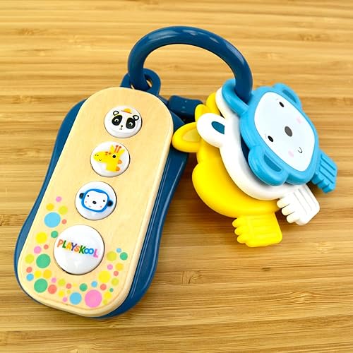 Miniatura 4 de Playskool Little Wonders See-A-Key - Llaves de juguete, sonidos y luces divertidos, jirafa, mono, panda, a partir de 6 meses