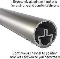 Vista 2 de Juego completo de barandilla, con tapas empotradas, perfil redondo de 1.6 pulgadas