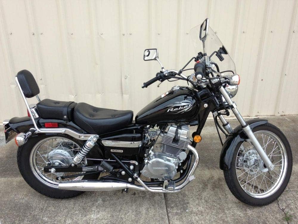 Compatible Motorcycle Sissy Bar Backrest + Luggage Rack Pad Compatible For Honda CA250 Rebel 250 CMX250 Heavt-Duty (Chrome)