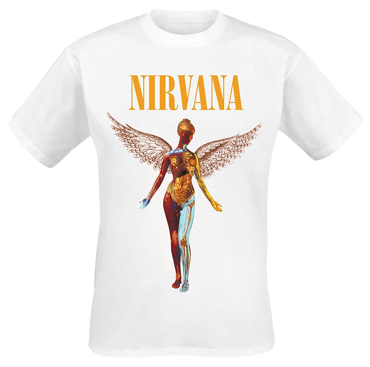 Nirvana In Utero Hombre Camiseta Blanco S 100% algodón Regular
