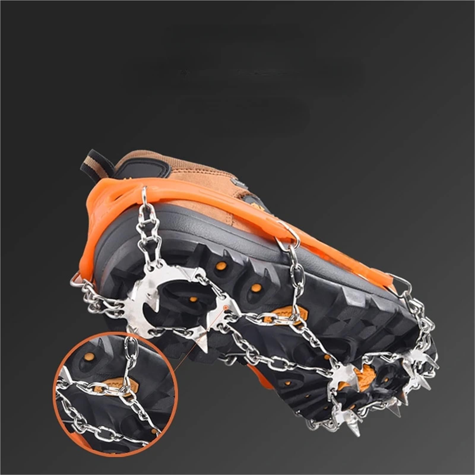 1 paio 19 borchie antiscivolo neve ghiaccio pinza scarpe da arrampicata punte tacchetti soprascarpe ramponi chiodate M/L/XL per Scarpe da Neve, Protezione sicura