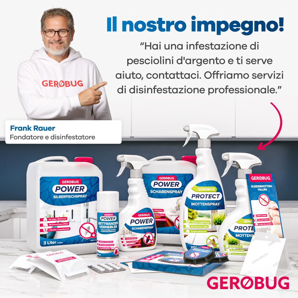 Trappola per pesciolini d'argento Gerobug 12 pezzi - Trappola collante con attrattivo atossico per il controllo delle infestazioni in tutti gli spazi abitativi - Trappola adesiva per pesciolini d'arge