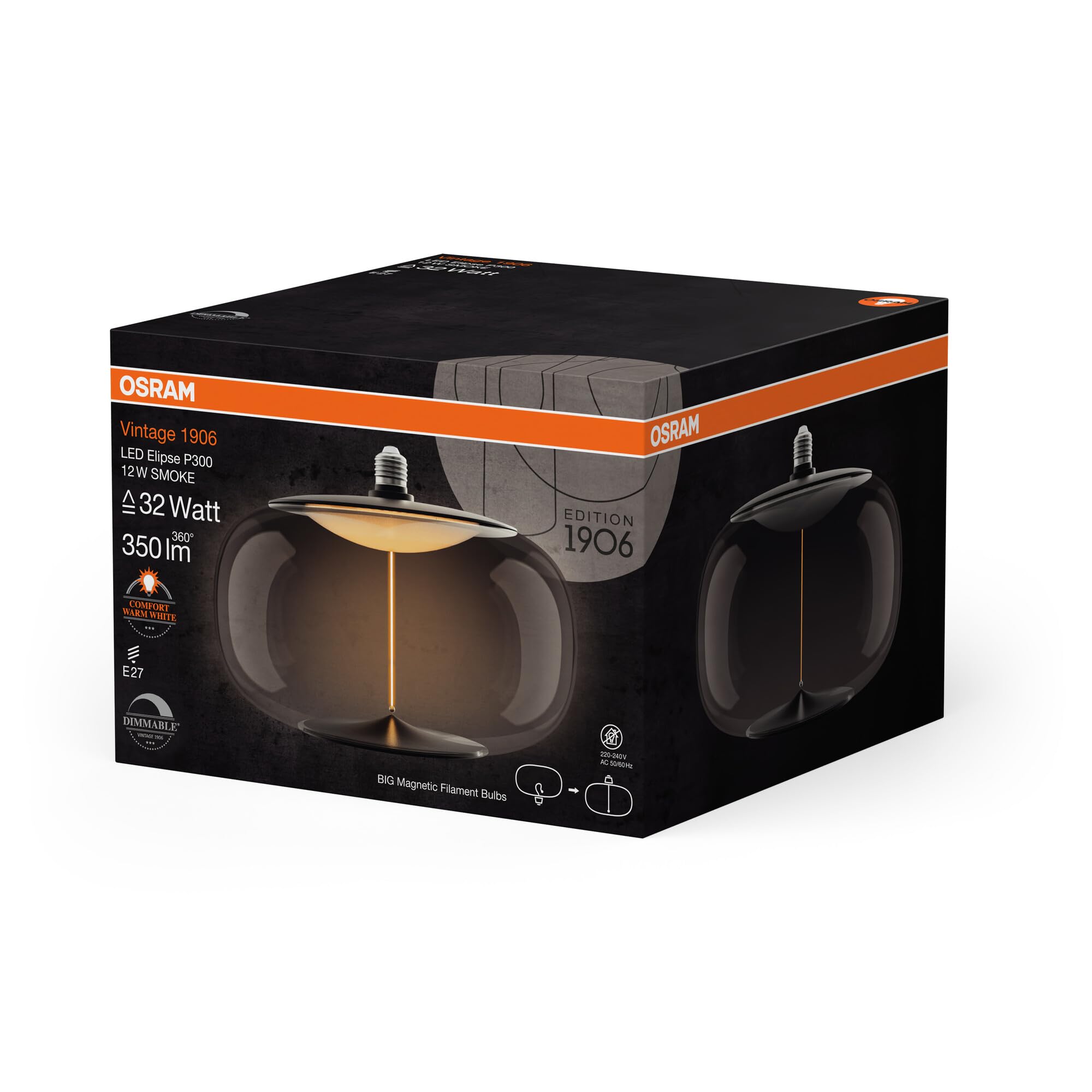 OSRAM Vintage 1906 Big Elipse es una regulable fabricada en plástico con un | , LED Lamps, 300.00 Millimetres dia, , Paquete de 1