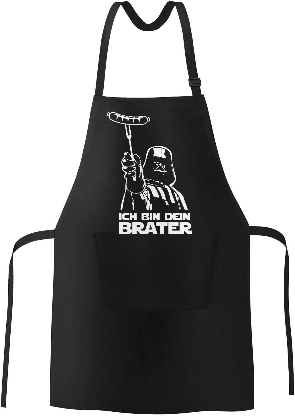 MoonWorks® Barbecue Apron for Men with Saying “Ich Bin Dein Brater” Cotton Apron Cooking Apron