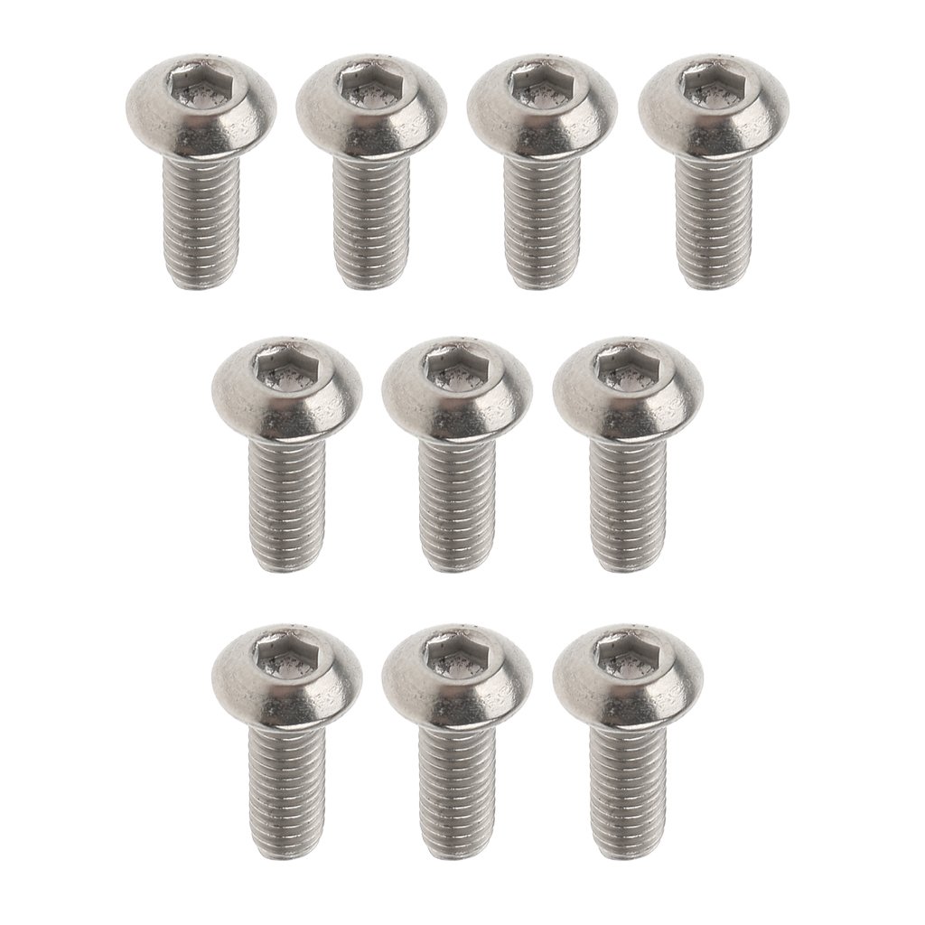 Non-Brand Silver 10Pcs/Lot M3 Titanium Hex Allen Socket Screws M3 X 6Mm/8Mm/10Mm/12Mm/15Mm, M3 X 10Mm