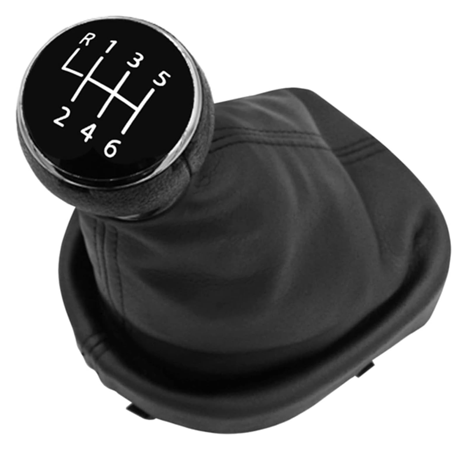 Jsrvqkms 6 Speed Car Gear Knob For Vw For Caddy 2 Ii Mk2 For Touran 2004-2009 5 Manual Gear Shift Knob Handball With Gaiter Boot(6 Speed)