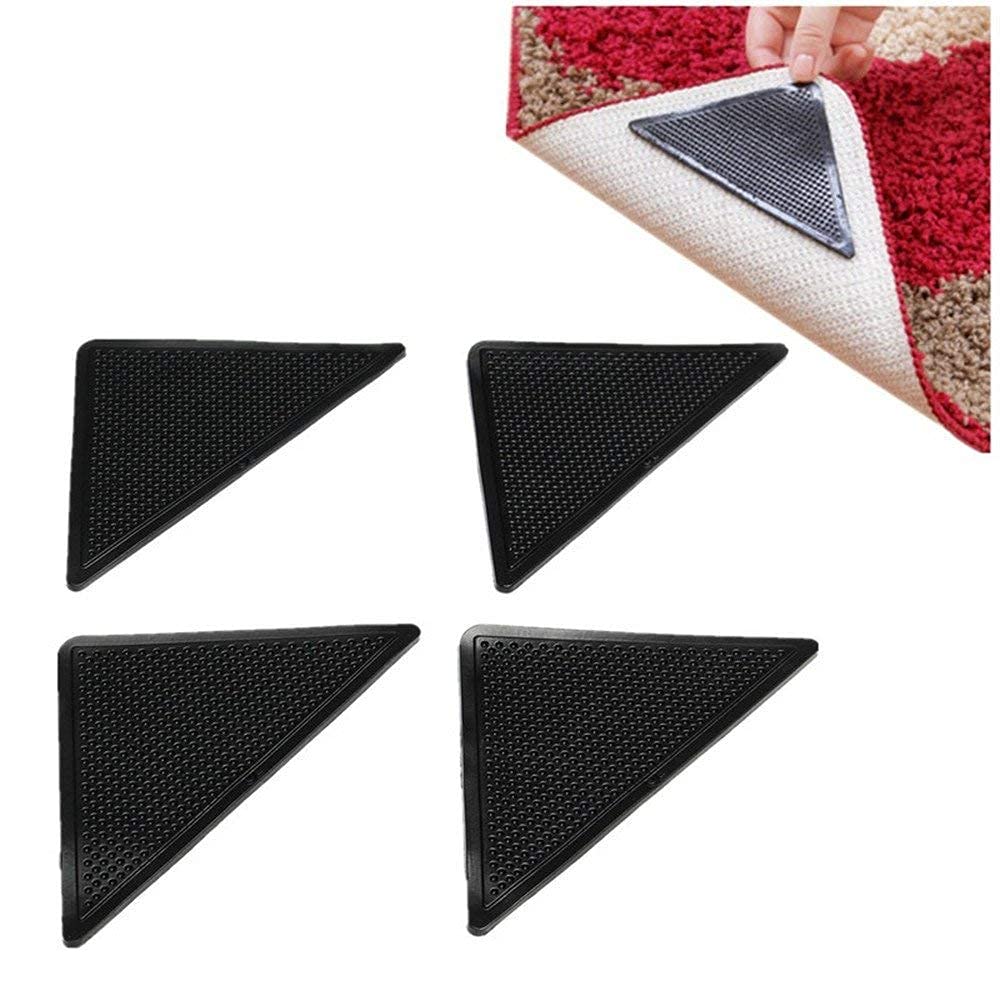 Ruggies Non-Slip Rug Gripper Pads (4 PCS Set) | Washable & Reusable Silicone Carpet Grip Corners | Anti-Skid Floor Mat Holder for Home & Office Rugs-image-32
