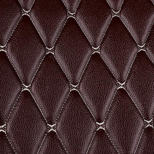 Simili cuir vinyle matelassé marron haut de gamme avec support mousse - 2
