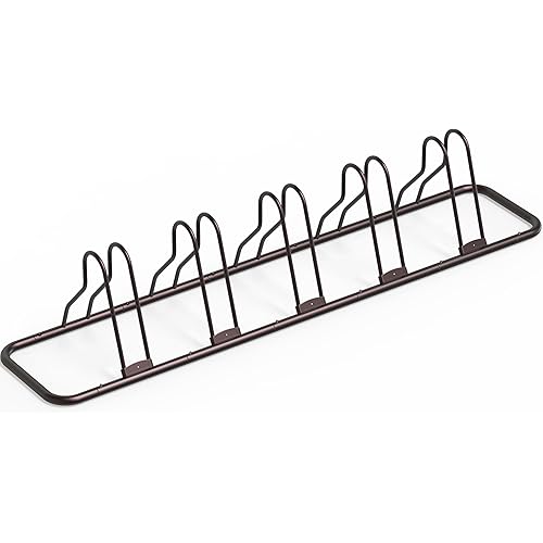 Simple Houseware 5 Bike Bicycle Floor Parking Adjustable Storage Stand, Bronze