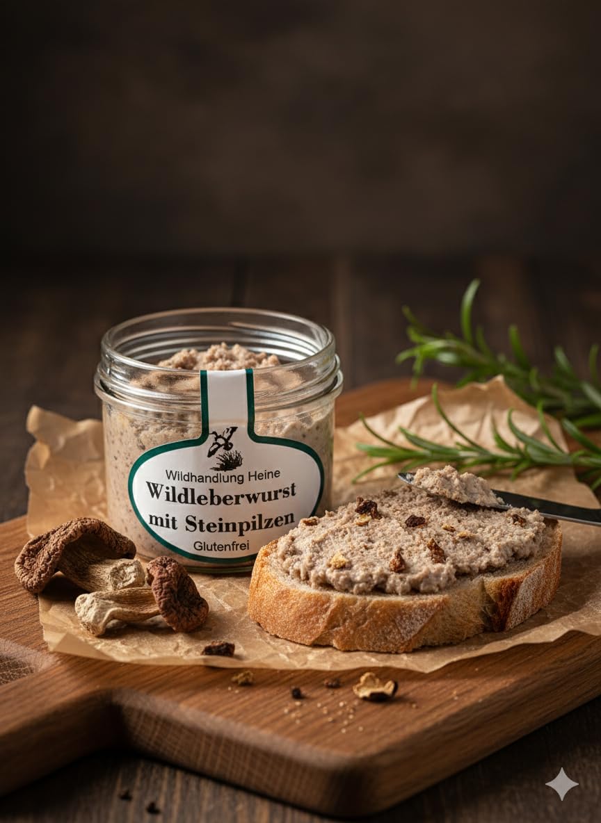 REGIONALA24 – Wildleberwurst mit Steinpilzen Handmade Manufaktur Wild Leberwurst Wildwurst Wurst