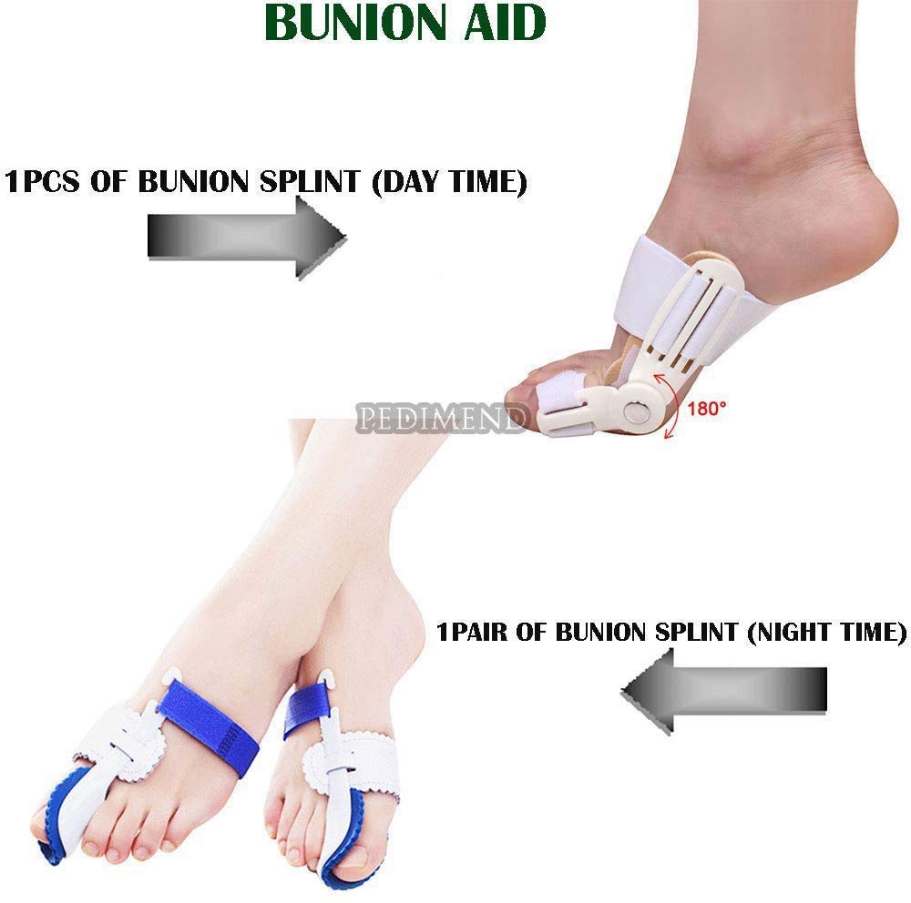Pedimend, tutore per alluce valgo (giorno e notte), correttore per alluce valgo, raddrizzatore per alluce valgo, previene la progressione dell’alluce valgo, unisex
