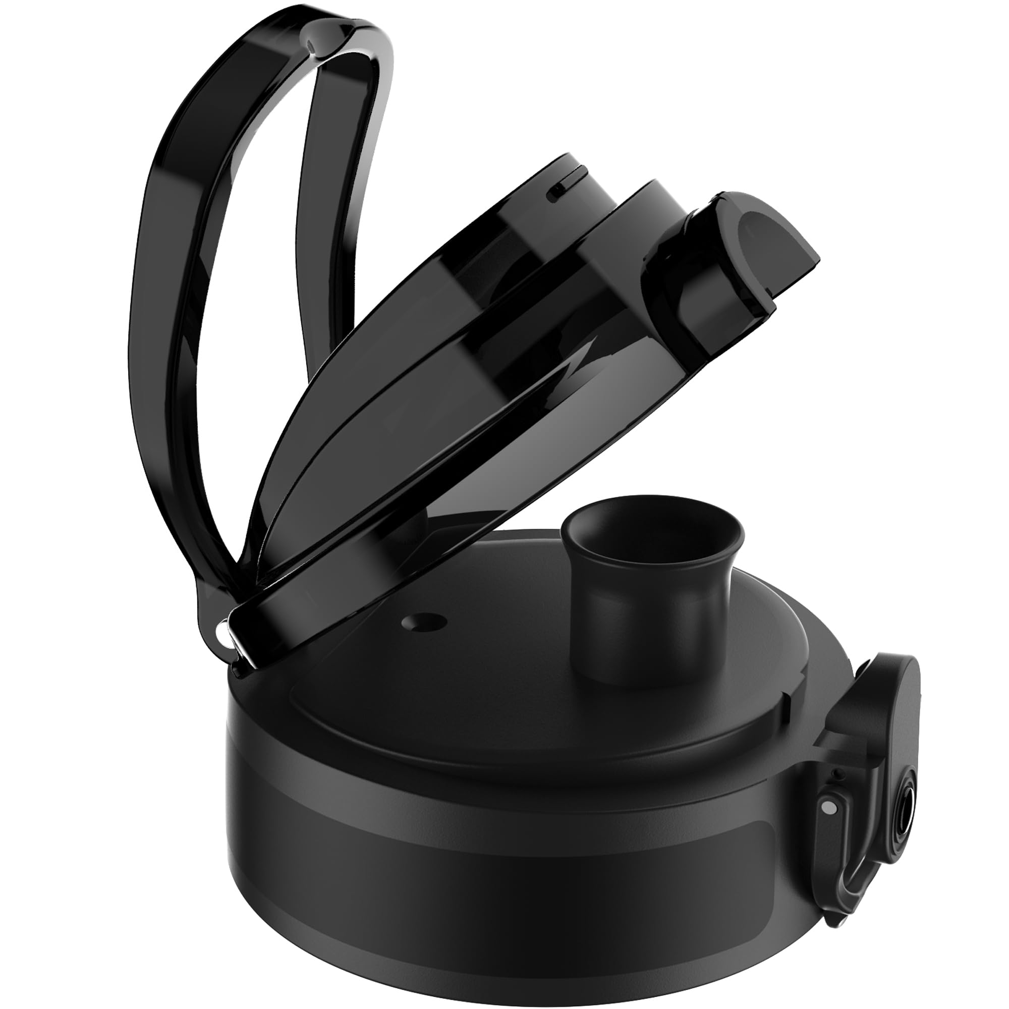 GOPPUS Spout Lid with Handle (No Straw), Olny Suit for 350ml/12oz, 500ml/17oz, 600ml/20oz, 750ml/26oz GOPPUS Water Bottle, One Hand Open Lid with Dust Cover (Black) โ image 1