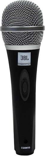 JBL Commercial CSHM10 Handheld Dynamic Unidirectional Microphone with On/Off Switch – XLR Output (Cable Not Included) Black